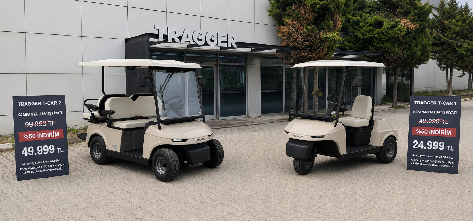 TRAGGER T-Car 1 ve T-Car 2 kampanyalı elektrikli araçlar