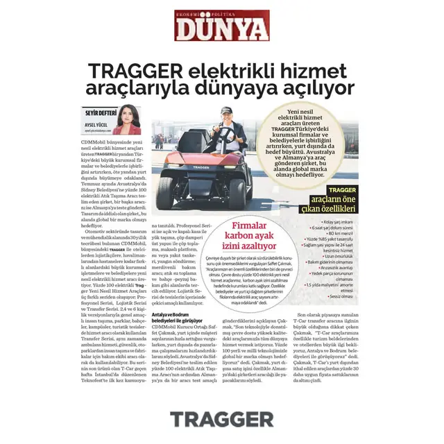 Dünya — Elektrikli araçta yerli üretim atağı basın kupürü
